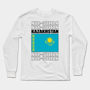 Flag of Kazakhstan Long Sleeve T-Shirt